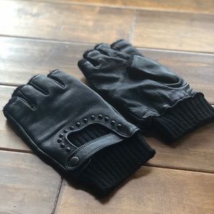 John Varvatos studded Leather Wool Gloves